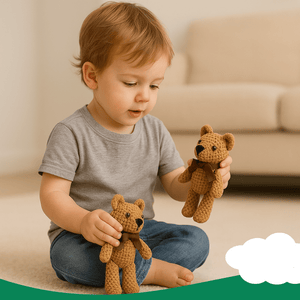 Joyfulbabygoods Plush Bears Set of 2 Handmade 100% Cotton Plush Teddy Bears – Soft Hanging Dolls