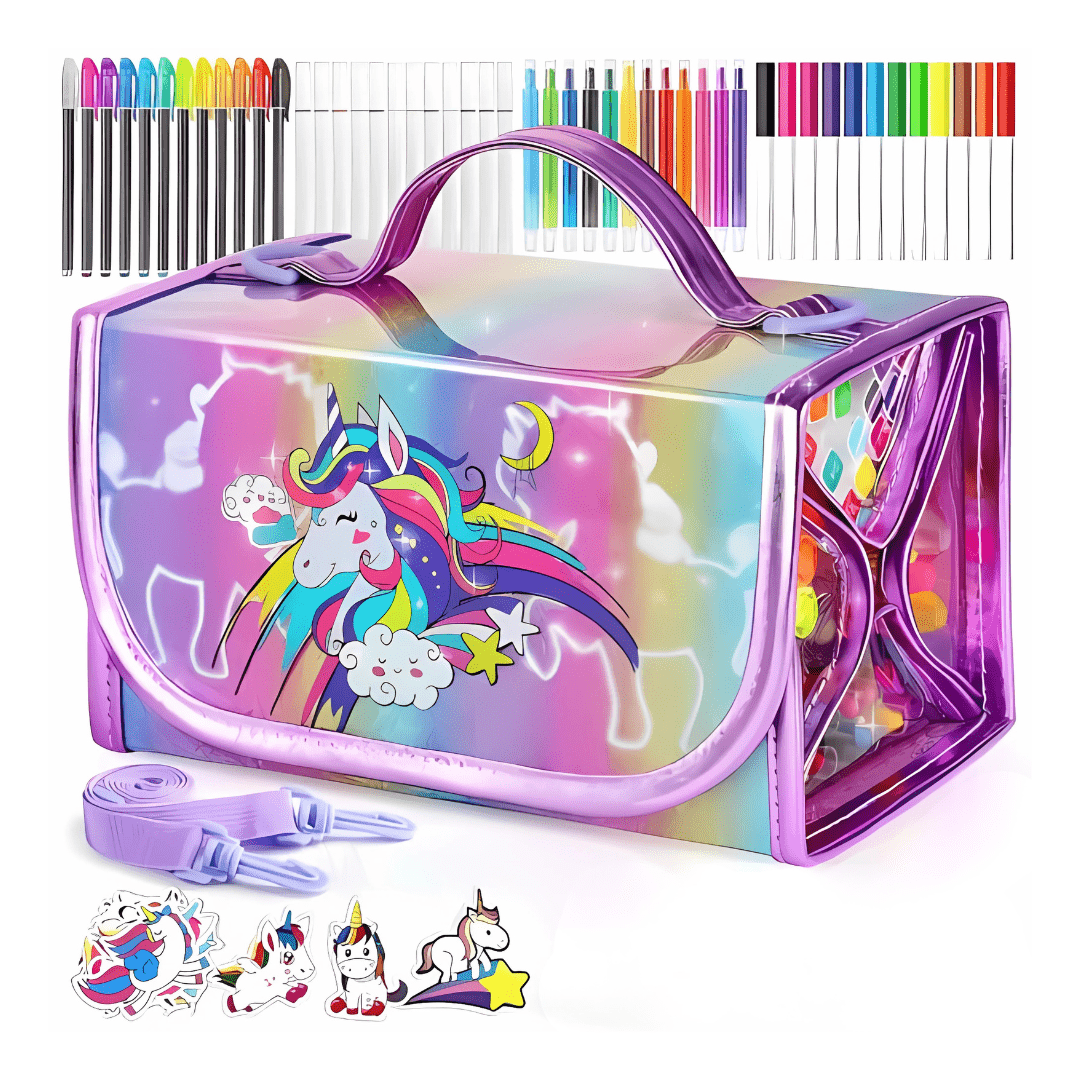 Unicorn Art Kit for Kids with Scented Pens, Crayons & Stickers – 48 Pieces Unicorn Art Kit