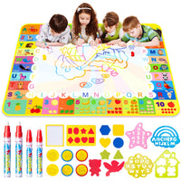 Extra-Large Reusable Water Drawing Mat with 20 Art Tools Water Drawing Mat