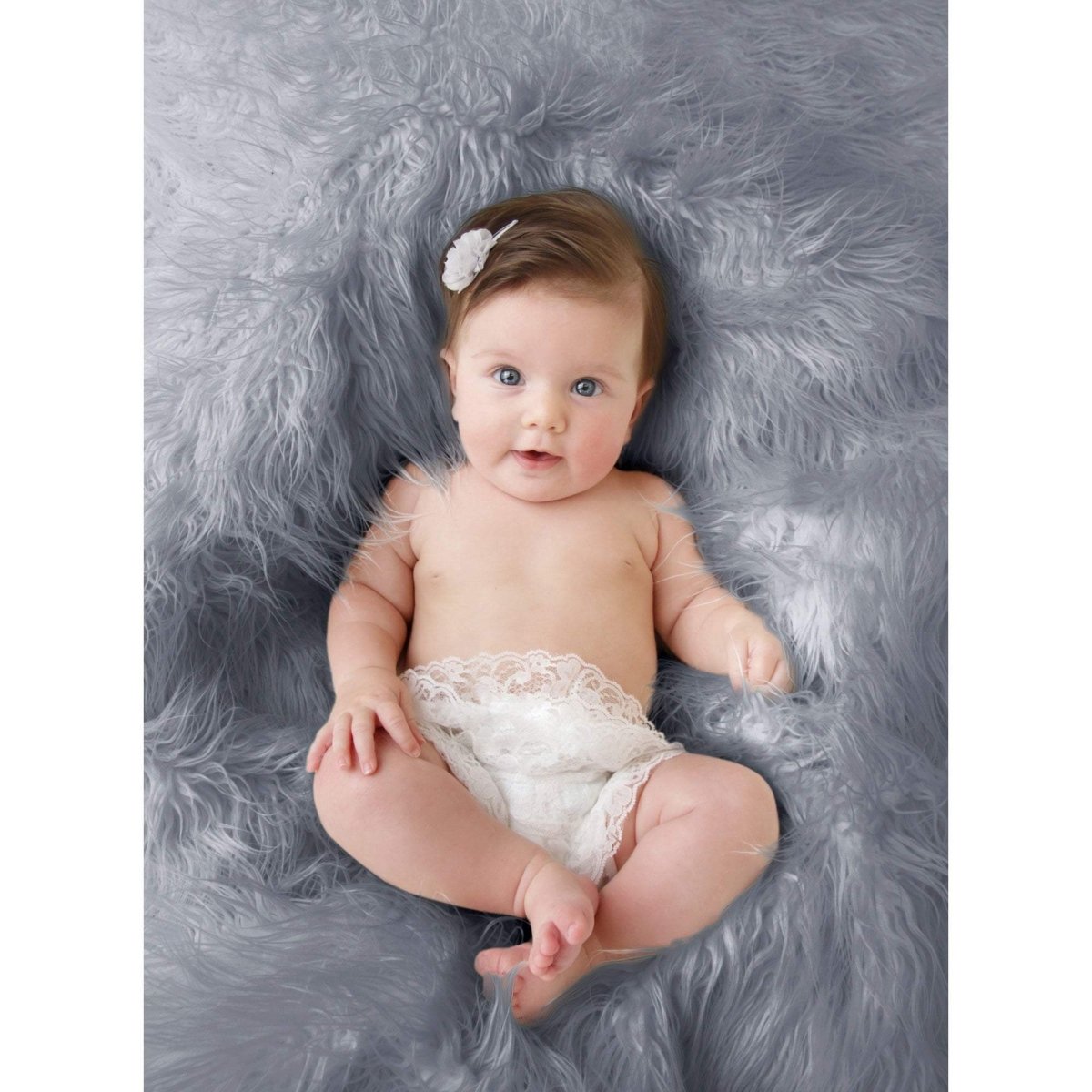 Luxury Faux Fur Baby Blanket - grey Blankets